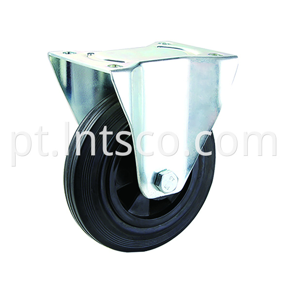 Fixed Industrial Plastic Core Rubber Casters